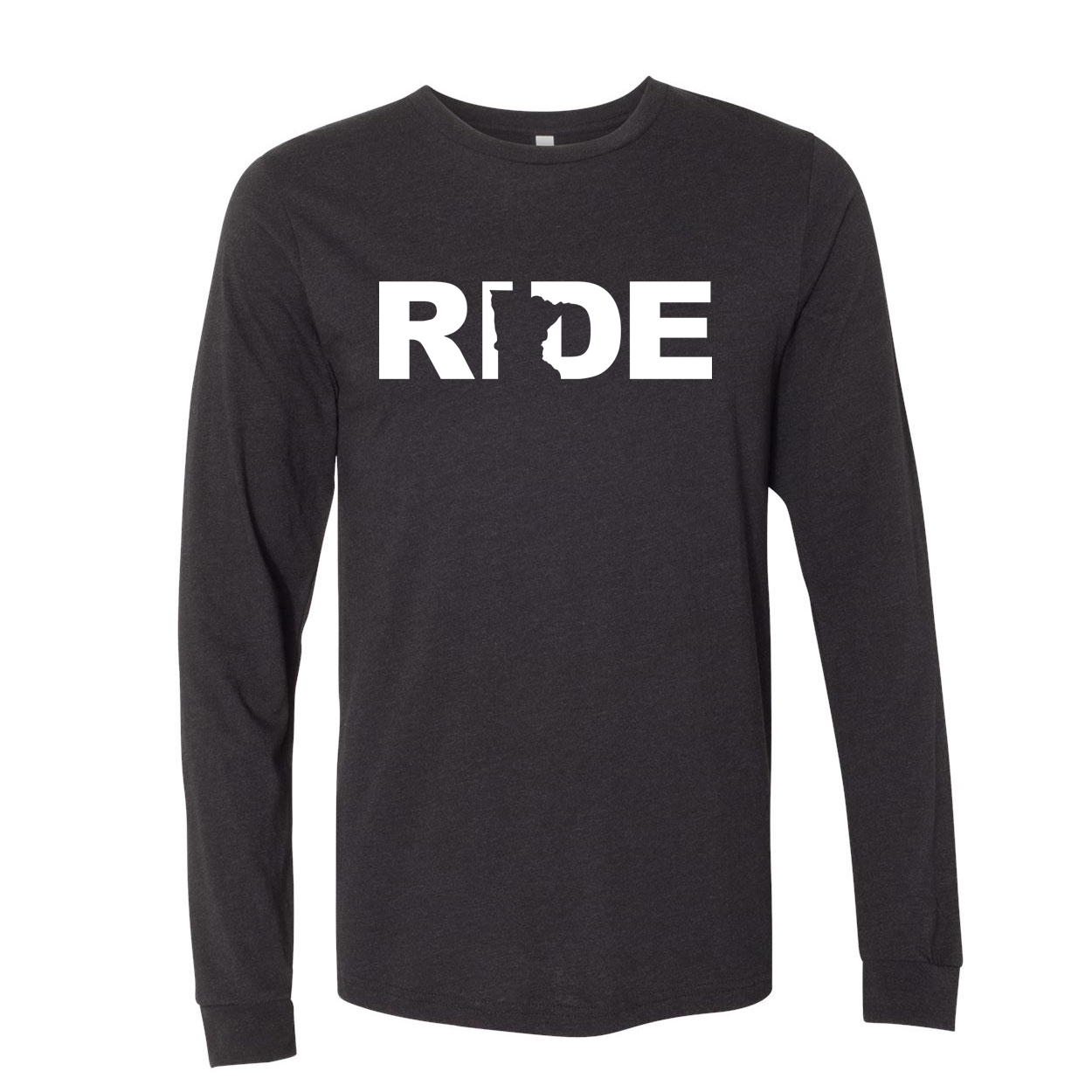 Ride Minnesota Classic Premium Long Sleeve T-Shirt Black (White Logo)