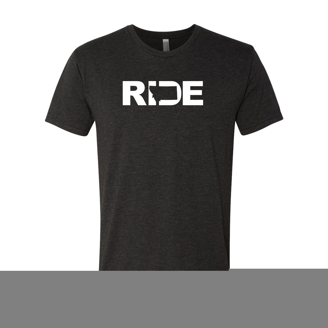 Ride Montana Classic Premium Tri-Blend T-Shirt Vintage Black (White Logo)