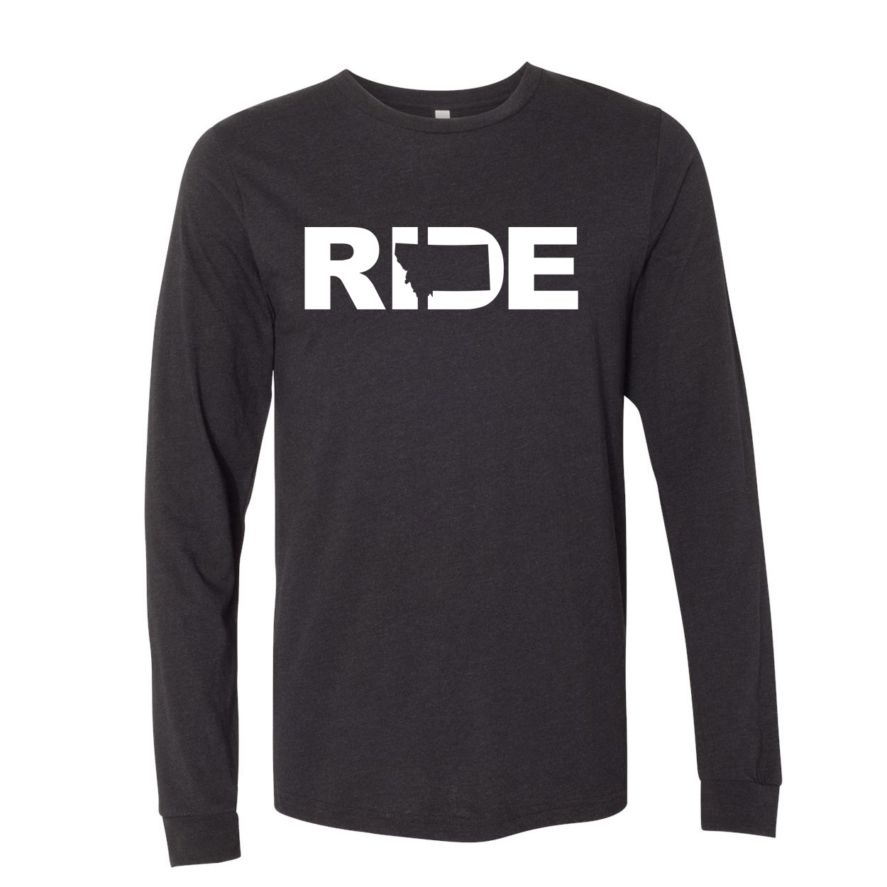 Ride Montana Classic Premium Long Sleeve T-Shirt Black (White Logo)