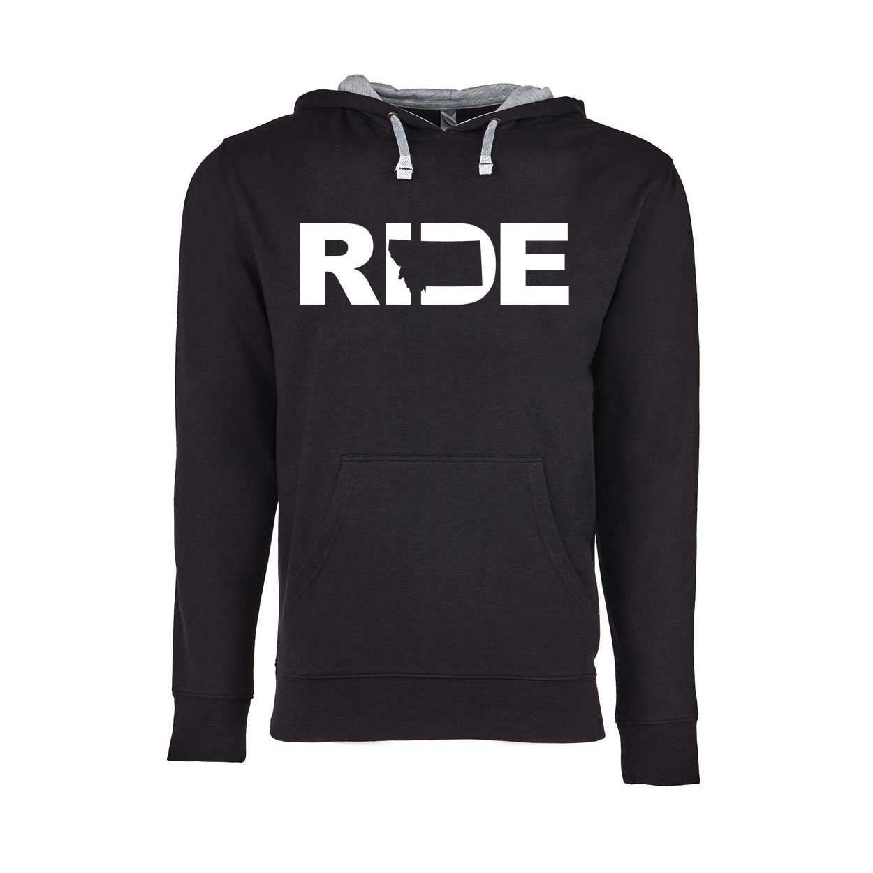 Ride Montana Classic Lightweight Sweatshirt Black/Heather Gray (White Logo)