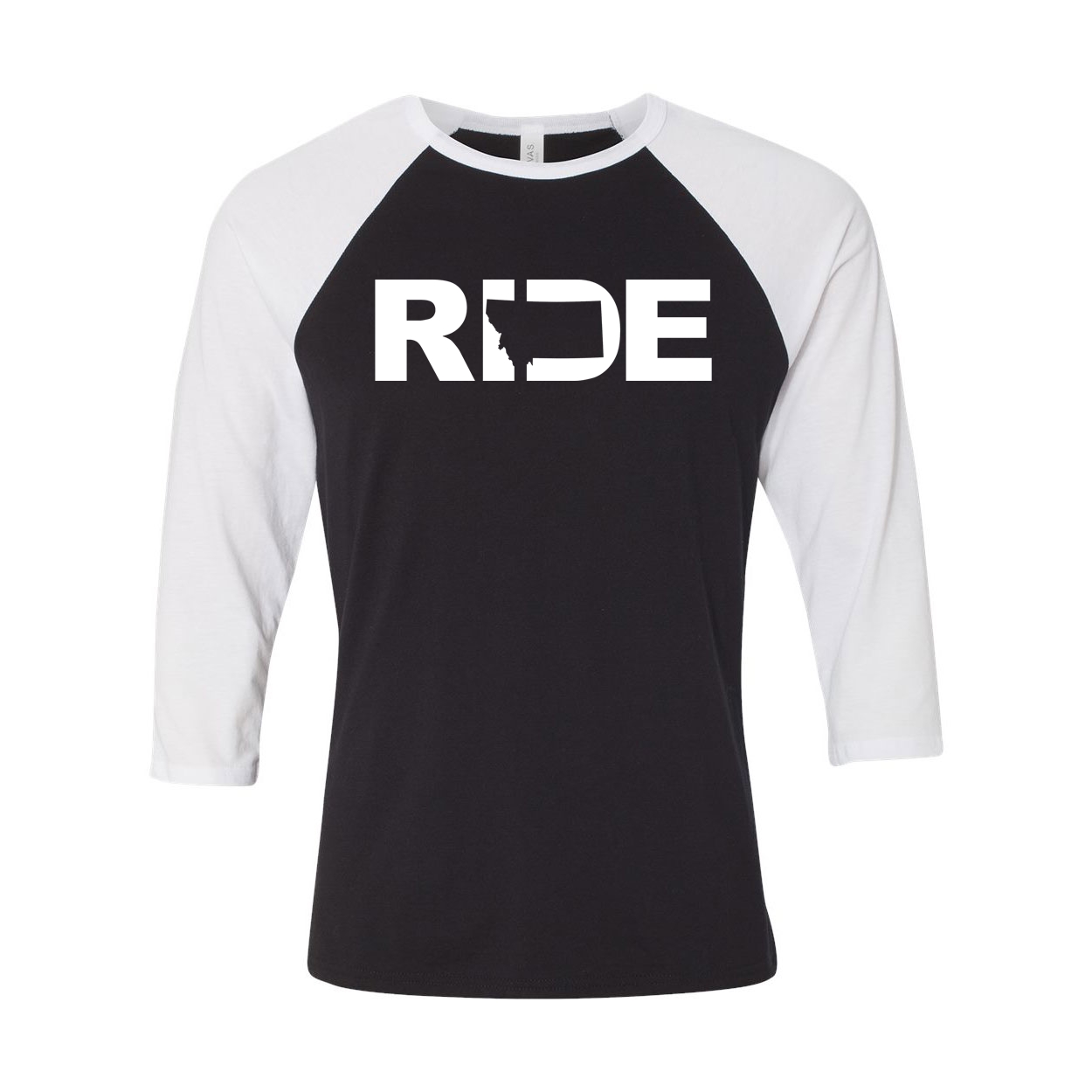 Ride Montana Classic Raglan Shirt Black/White (White Logo)