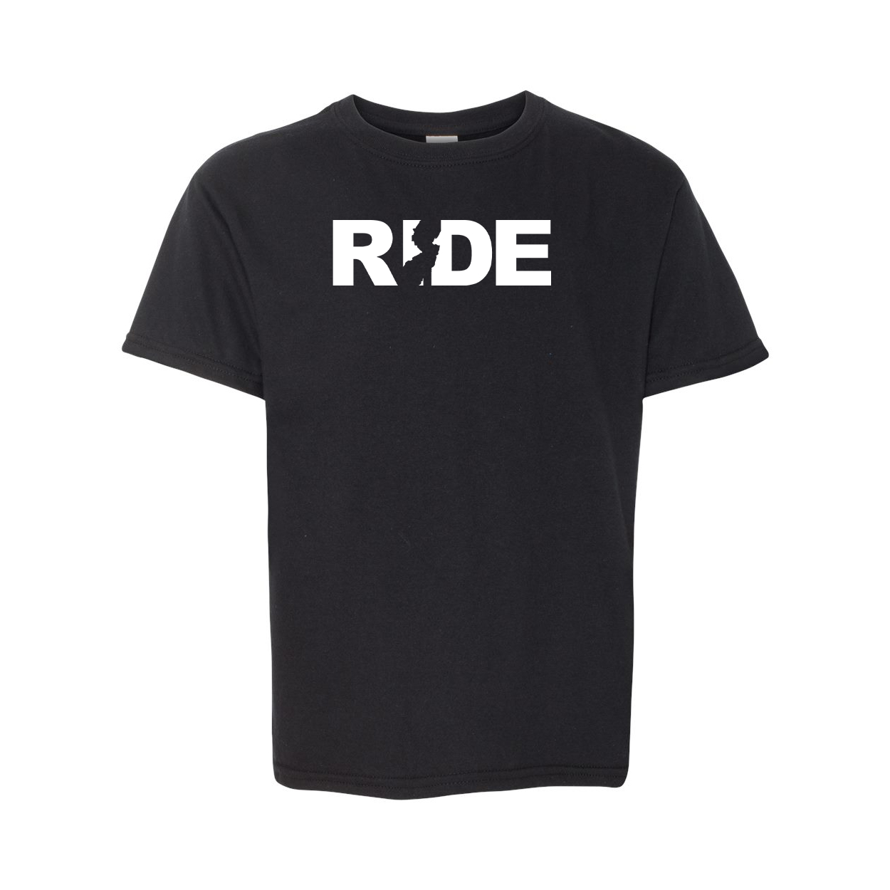 Ride New Jersey Classic Youth T-Shirt Black (White Logo)