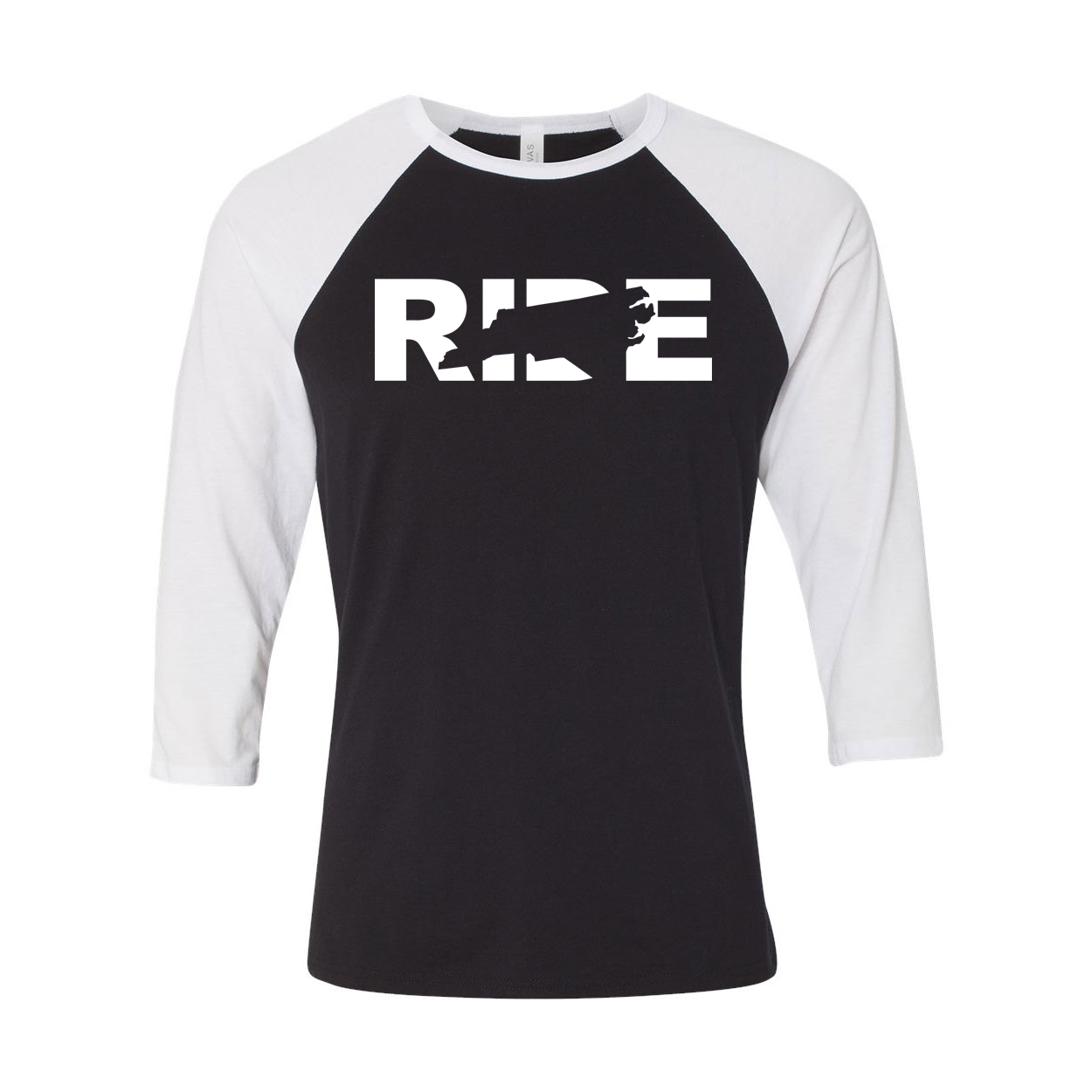 Ride North Carolina Classic Raglan Shirt Black/White (White Logo)