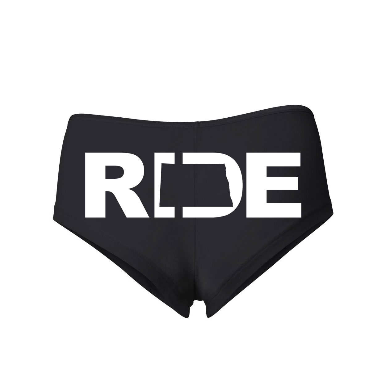 Ride North Dakota Classic Women's Booty Shorts Black (White Logo)