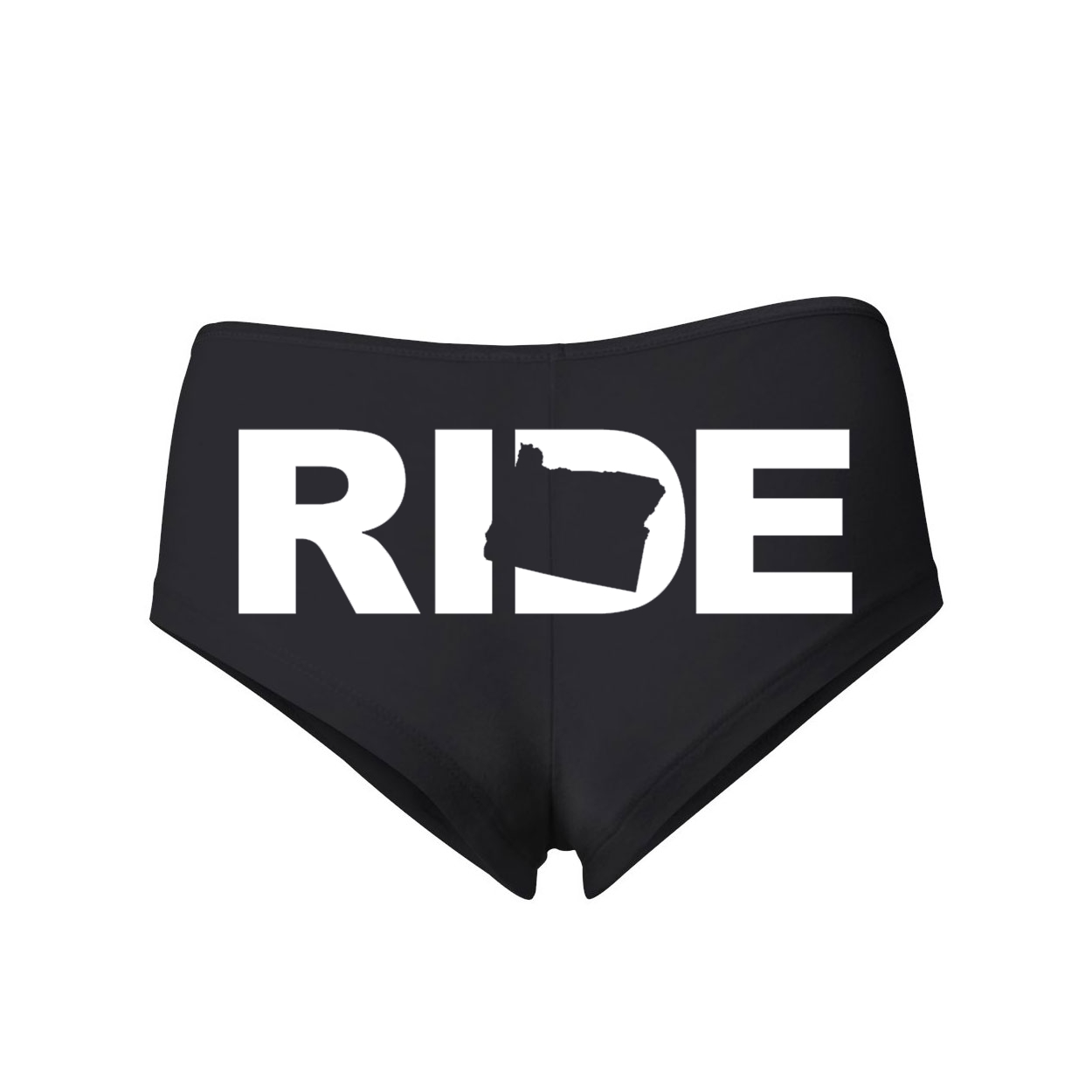 Ride Oregon Classic Women's Booty Shorts Black (White Logo)