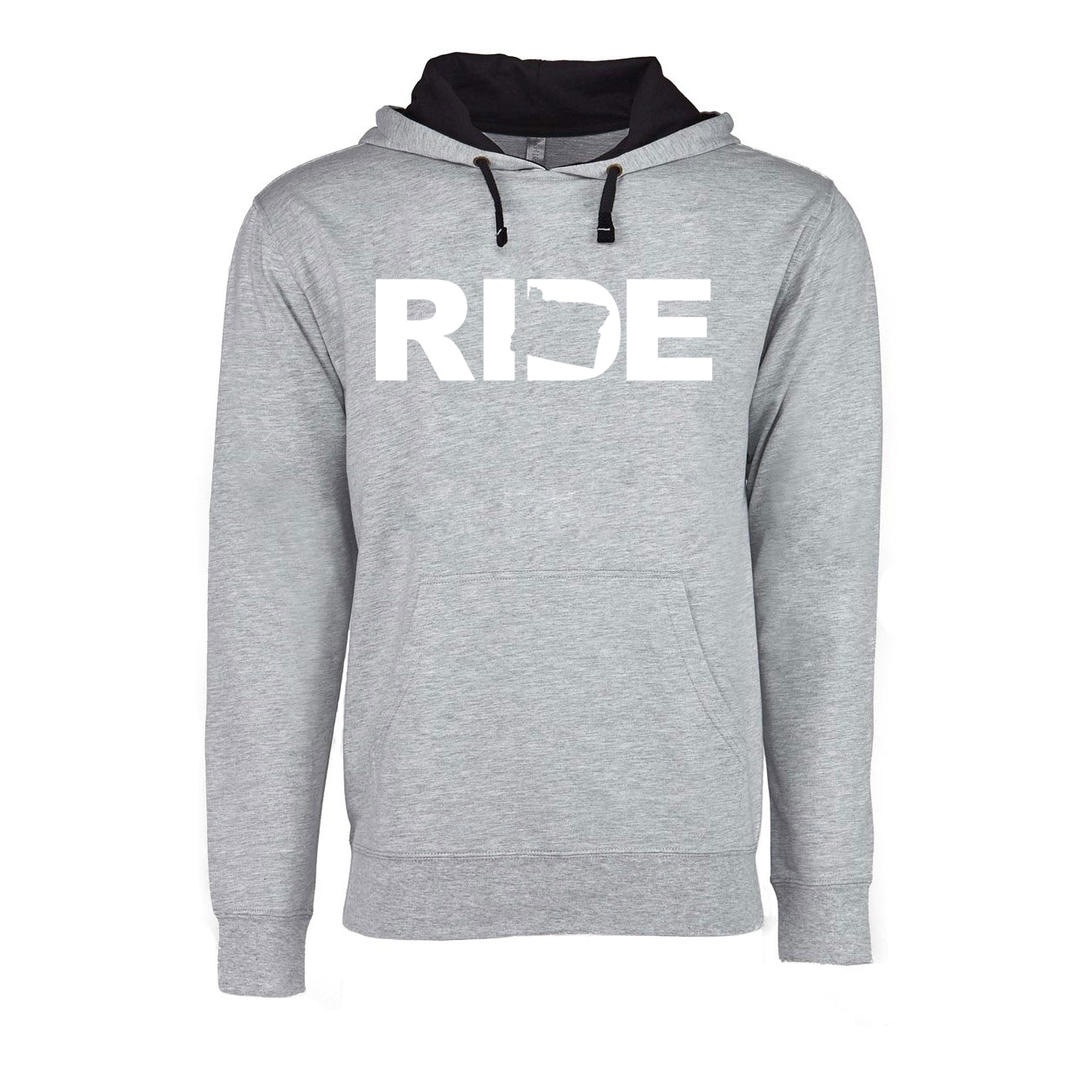 Ride Oregon Classic Lightweight Sweatshirt Heather Gray/Black (White Logo)