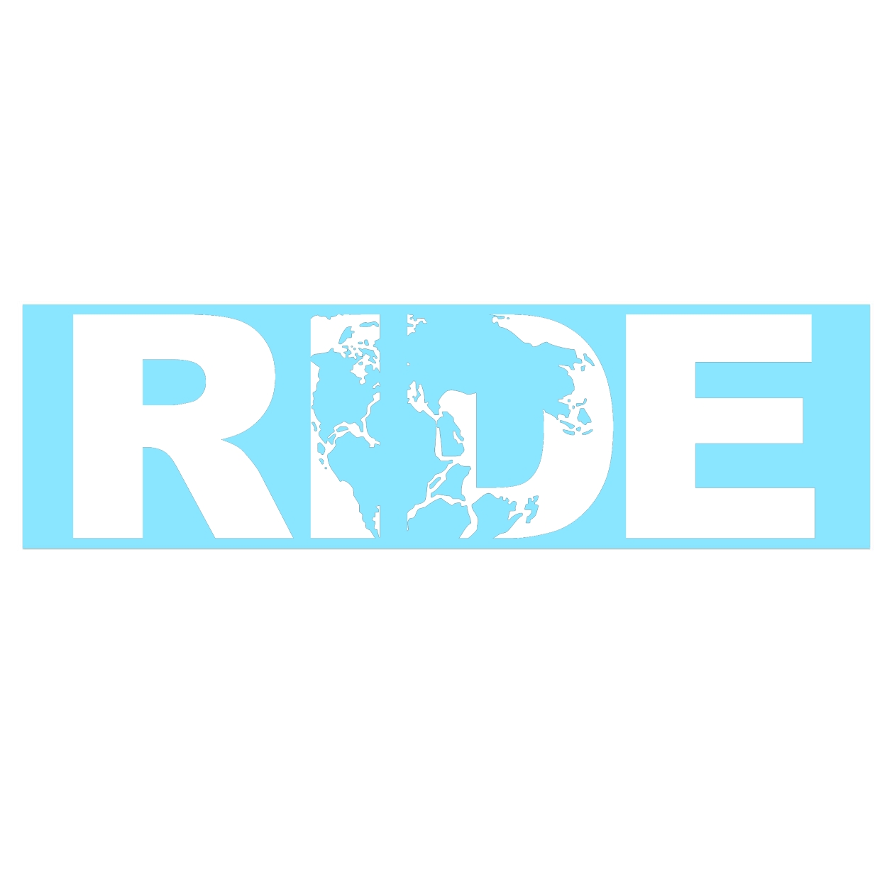 Ride Pangea Logo Classic Decal (White Logo)