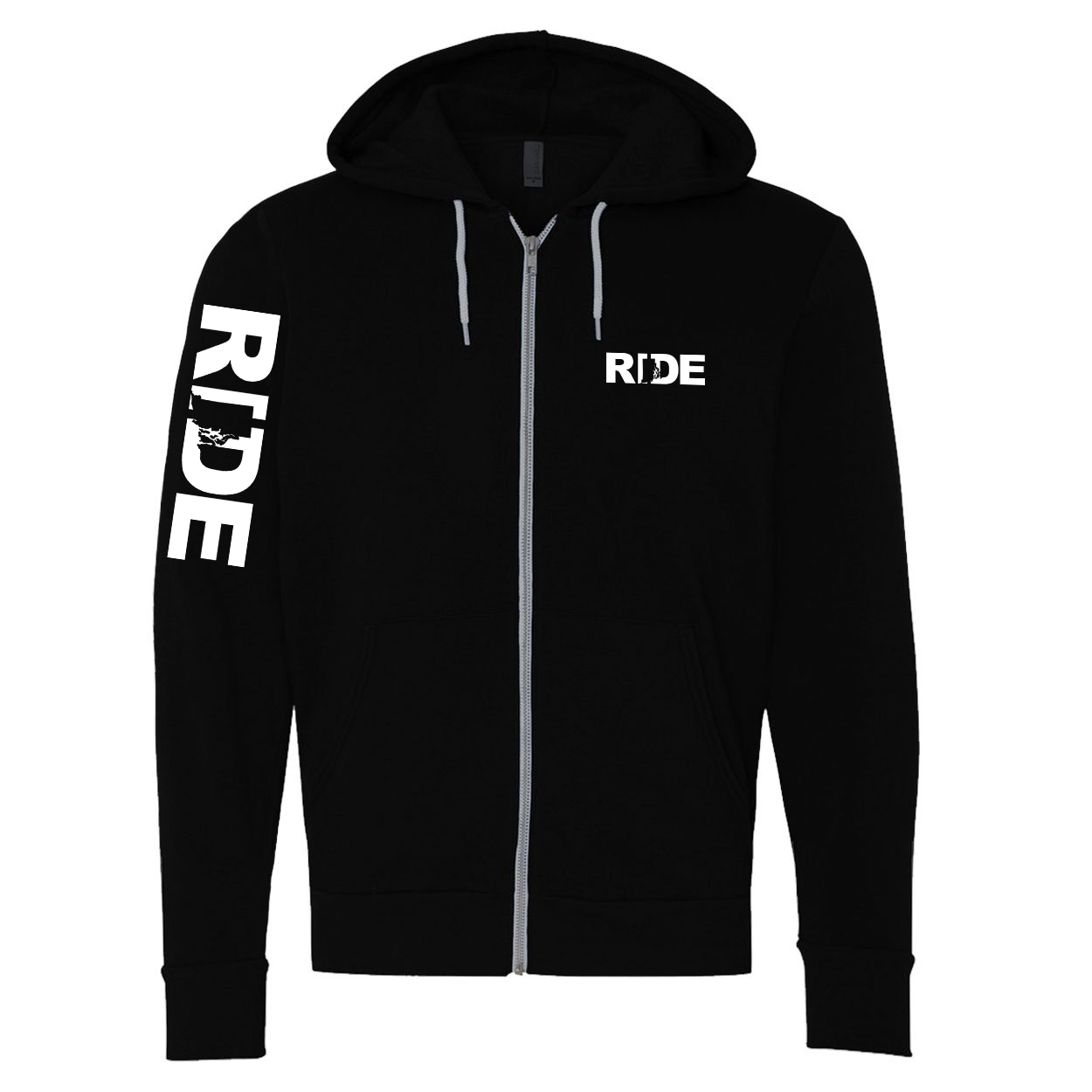 Ride Rhode Island Classic Zip Sweatshirt Black (White Logo)