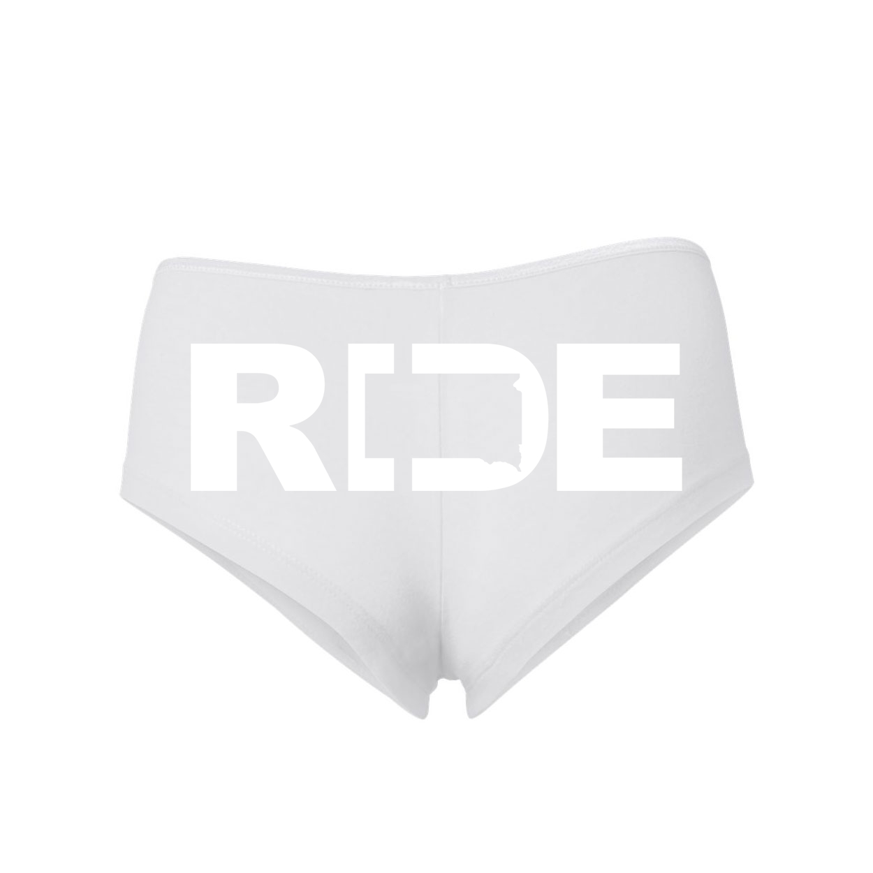 Ride South Dakota Classic Women's Booty Shorts White (White Logo)