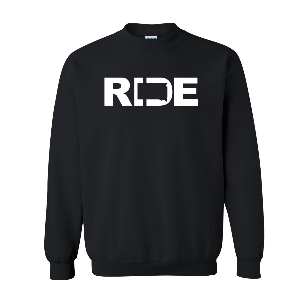 Ride South Dakota Classic Crewneck Sweatshirt Black (White Logo)