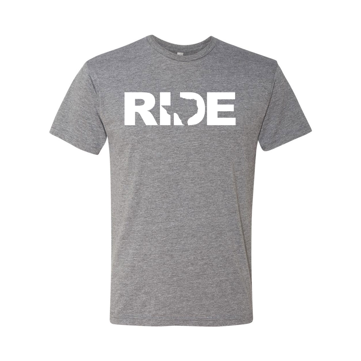 Ride Texas Classic Premium Tri-Blend T-Shirt Heather Sport Gray (White Logo)