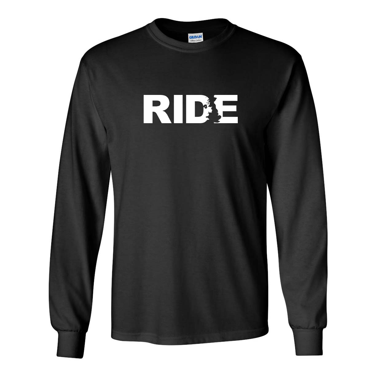 Ride United Kingdom Classic Long Sleeve T-Shirt Black (White Logo)