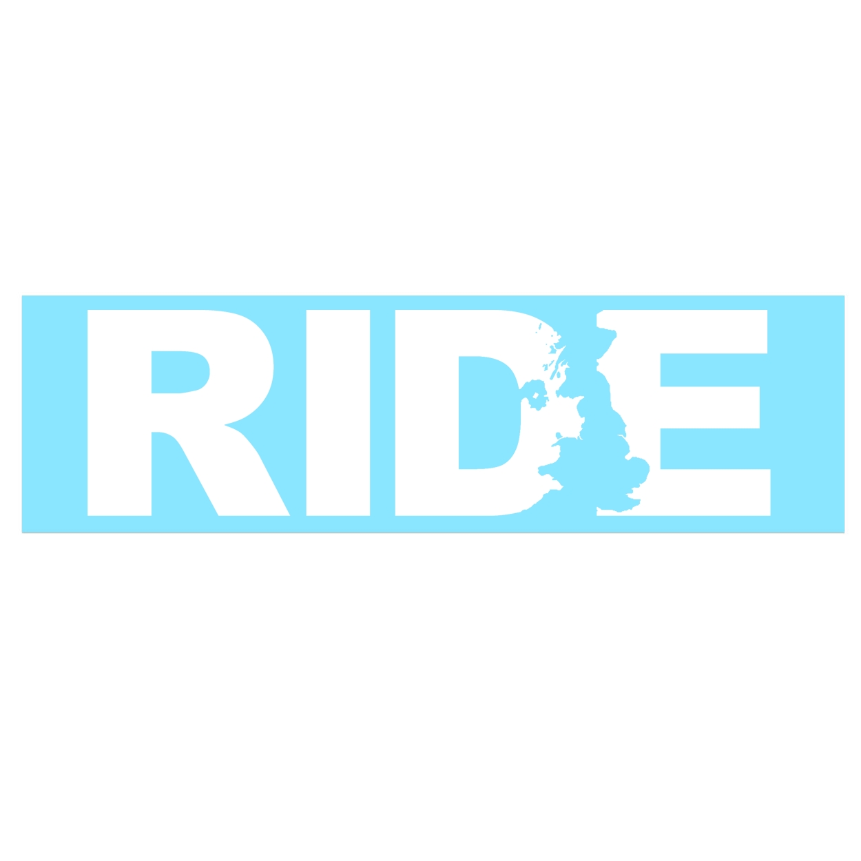 Ride United Kingdom Classic Decal (White Logo)