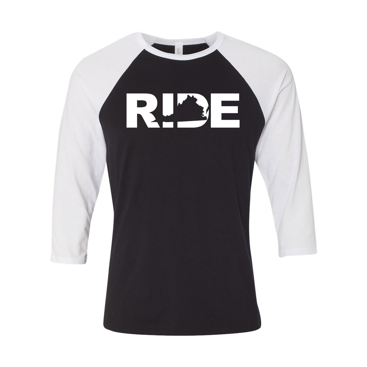 Ride Virginia Classic Raglan Shirt Black/White (White Logo)
