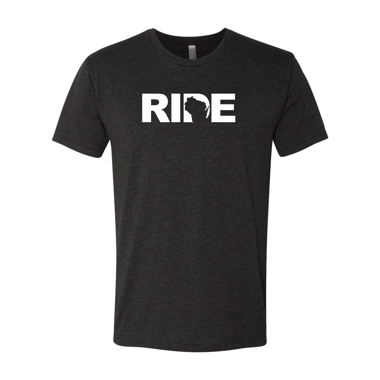 Ride Wisconsin Classic Premium Tri-Blend T-Shirt Vintage Black (White Logo)