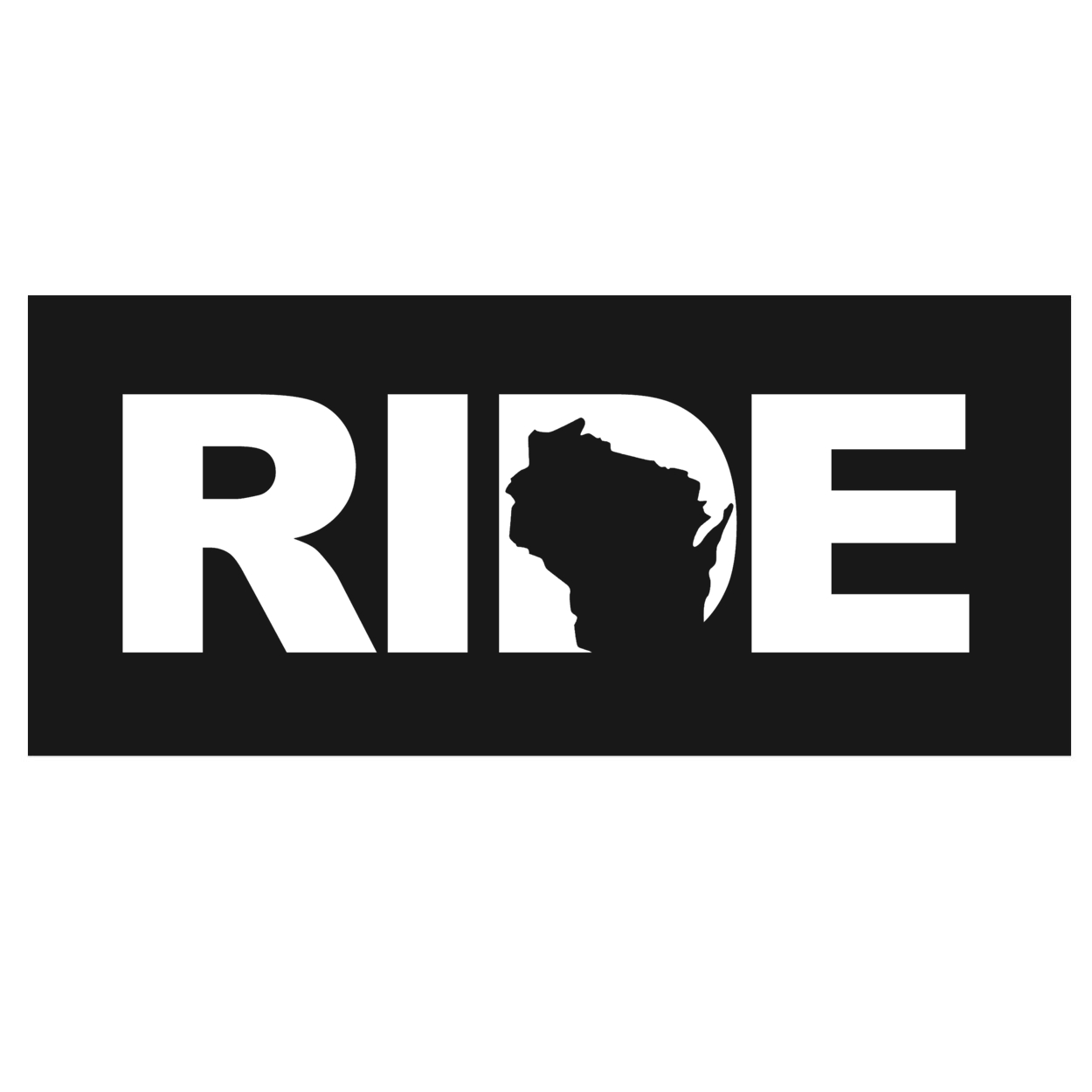 Ride Wisconsin Classic Hardboard Sign (White Logo)