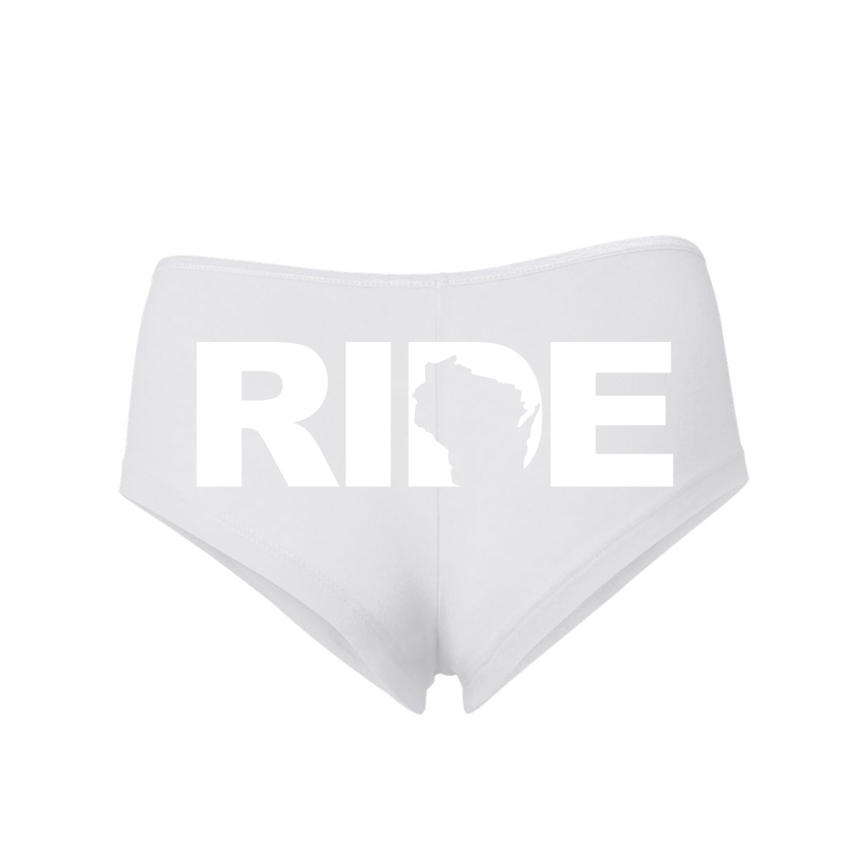 Ride Wisconsin Classic Women's Booty Shorts White (White Logo)
