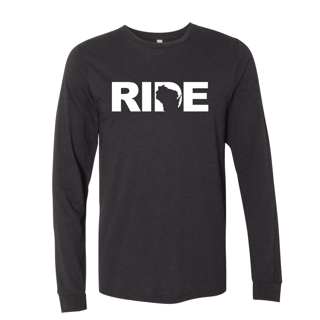 Ride Wisconsin Classic Premium Long Sleeve T-Shirt Black (White Logo)