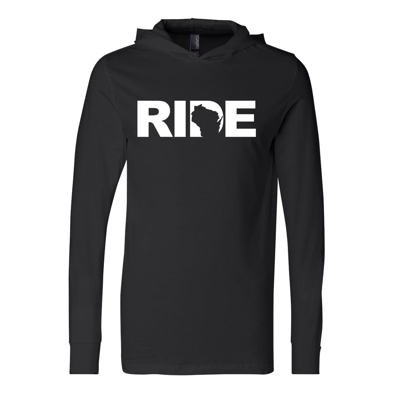 Ride Wisconsin Classic Ultra Lightweight Sweatshirt Black (White Logo)