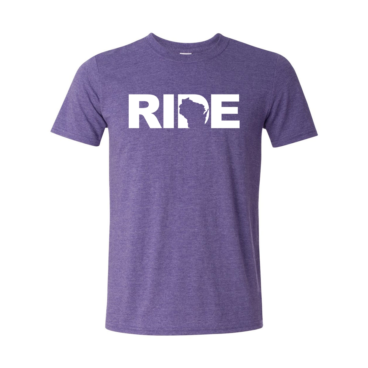 Ride Wisconsin Classic T-Shirt Heather Purple (White Logo)