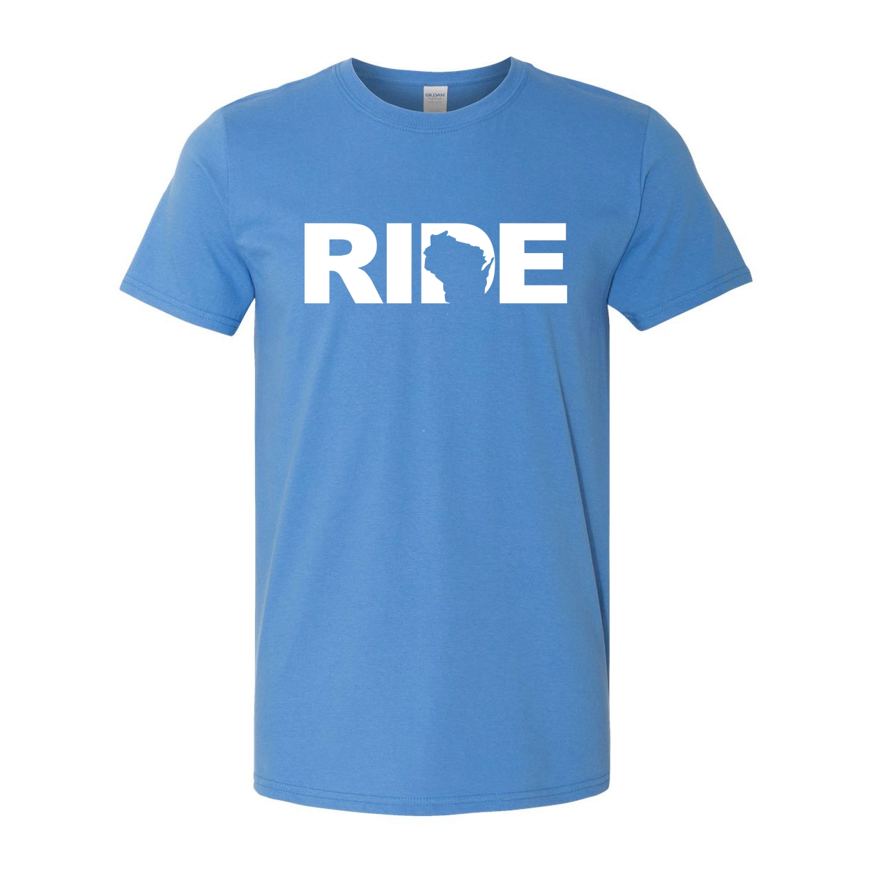 Ride Wisconsin Classic T-Shirt Iris Blue (White Logo)