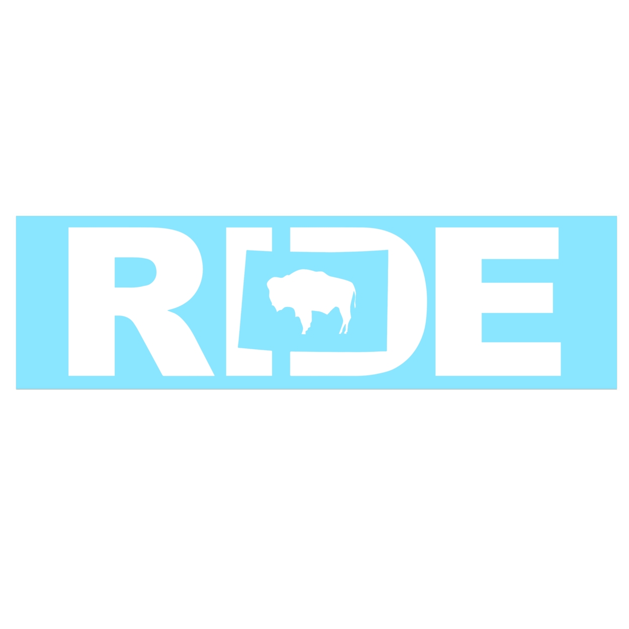 Ride Wyoming Classic Decal (White Logo)