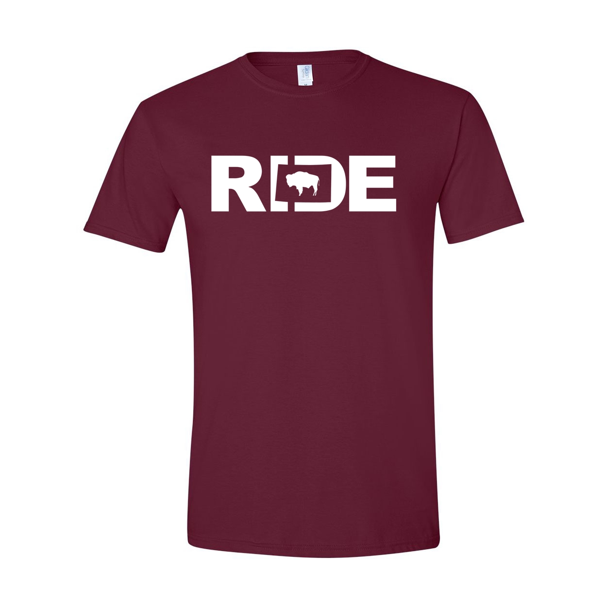 Ride Wyoming Classic T-Shirt Maroon (White Logo)