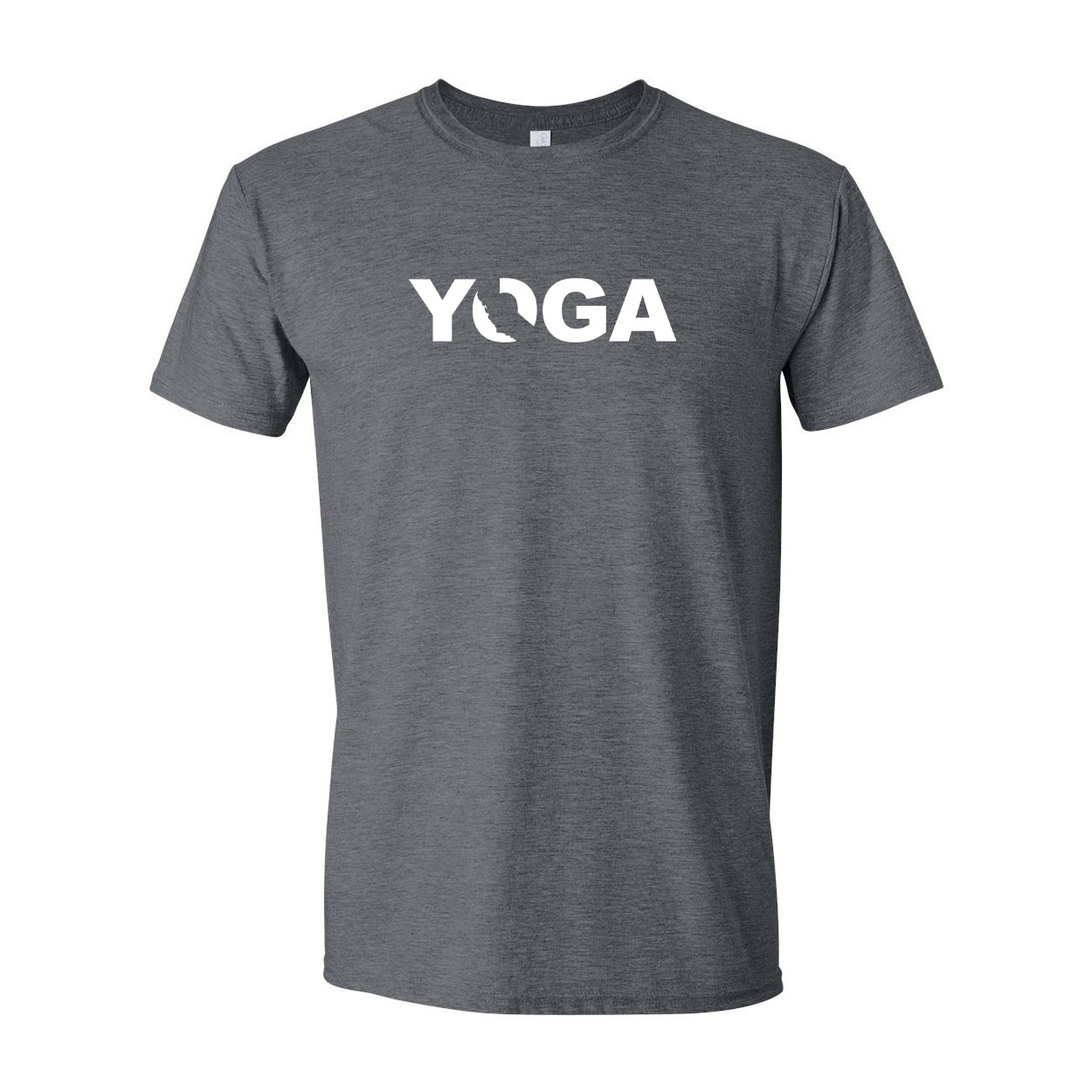 Yoga California Classic T-Shirt Dark Heather Gray (White Logo)