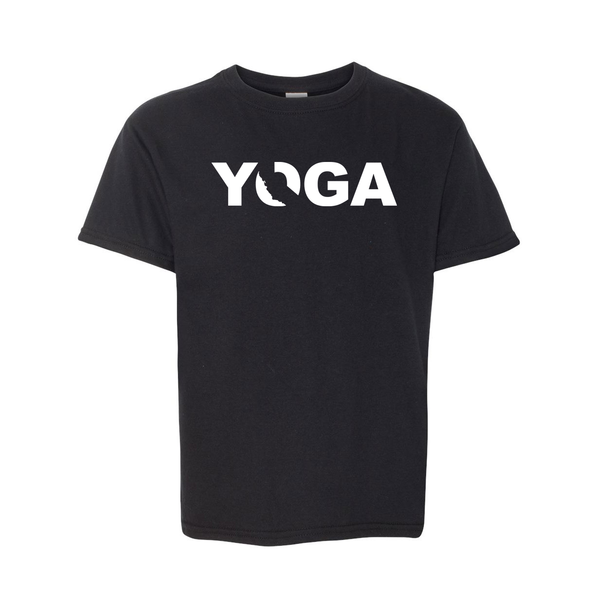 Yoga California Classic Youth T-Shirt Black (White Logo)