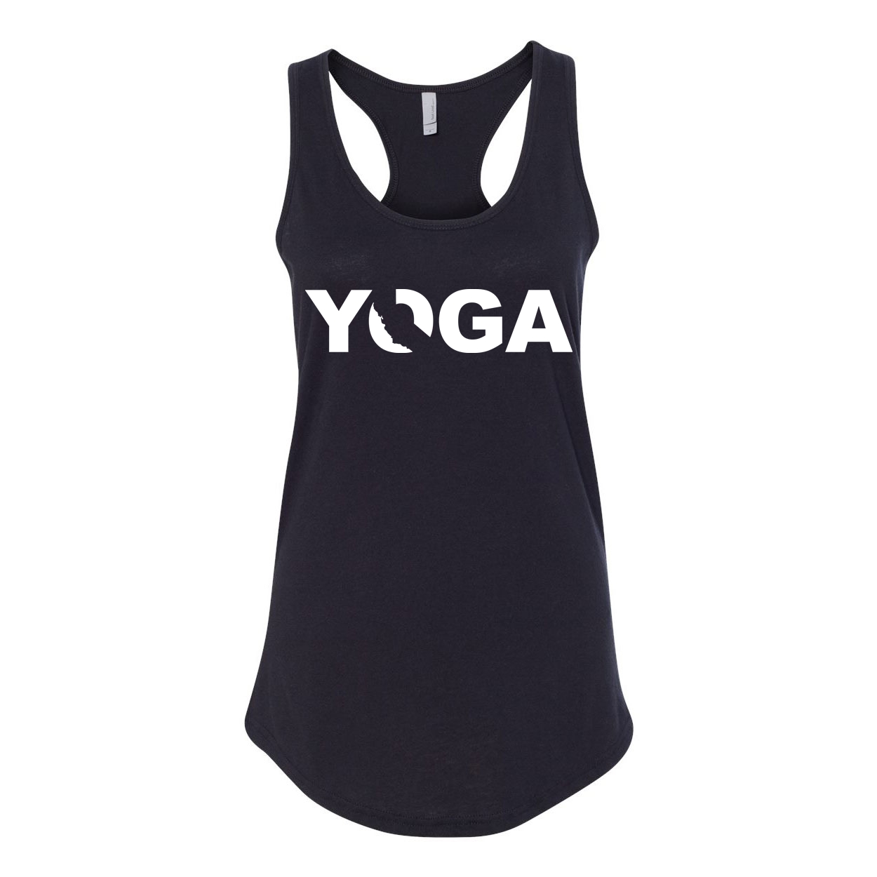 Yoga California Classic Women's Racerback Tank Top Black (White Logo)