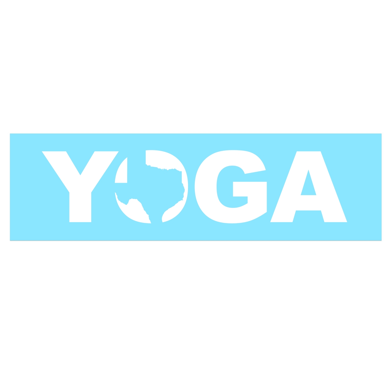 Yoga Texas Classic Decal (White Logo)