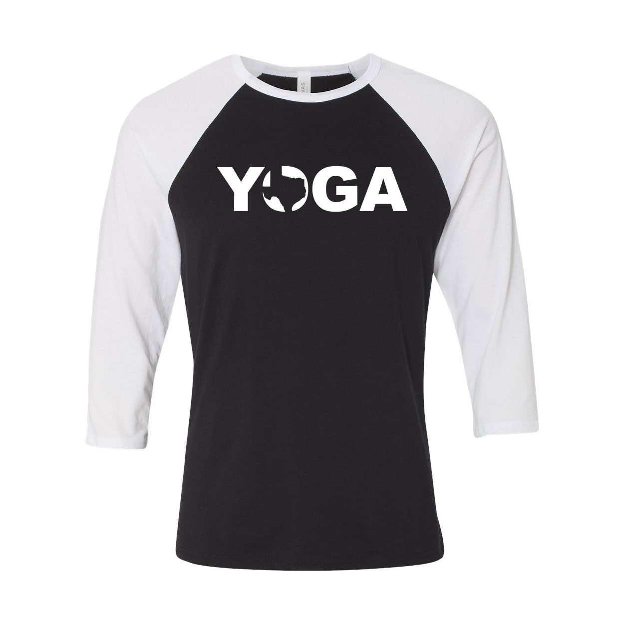 Yoga Texas Classic Raglan Shirt Black/White (White Logo)