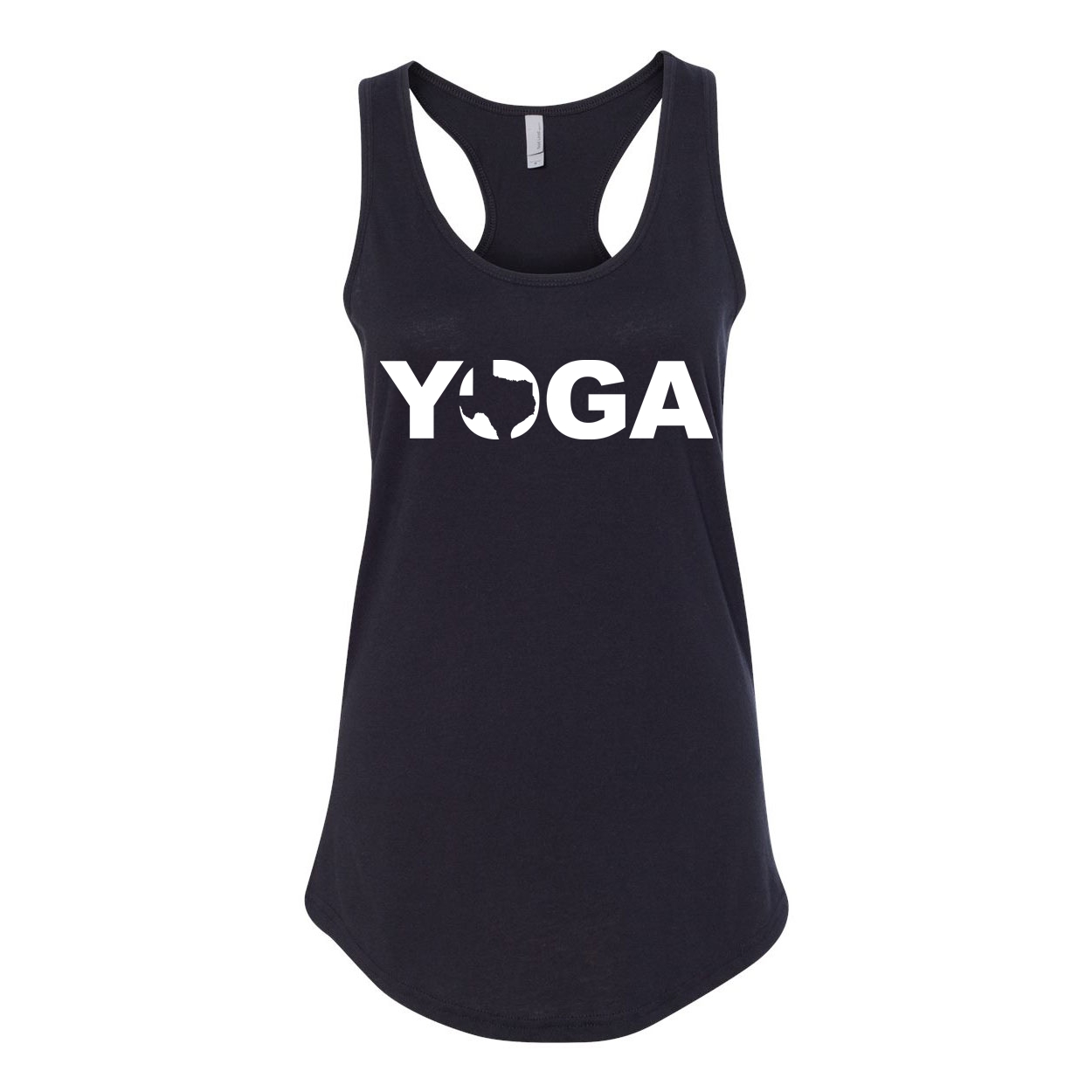 Yoga Texas Classic Women's Racerback Tank Top Black (White Logo)