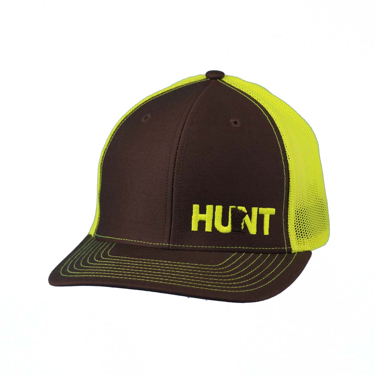 Hunt Minnesota Night Out Embroidered Snapback Trucker Hat Gray/Neon Yellow