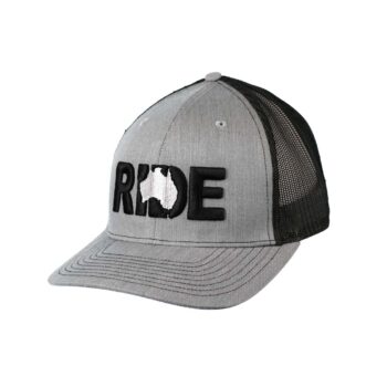 Ride Australia Classic Trucker Snapback Hat Gray Black