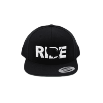 Ride Brand™ United States Classic Flat Brim Hat Black/White