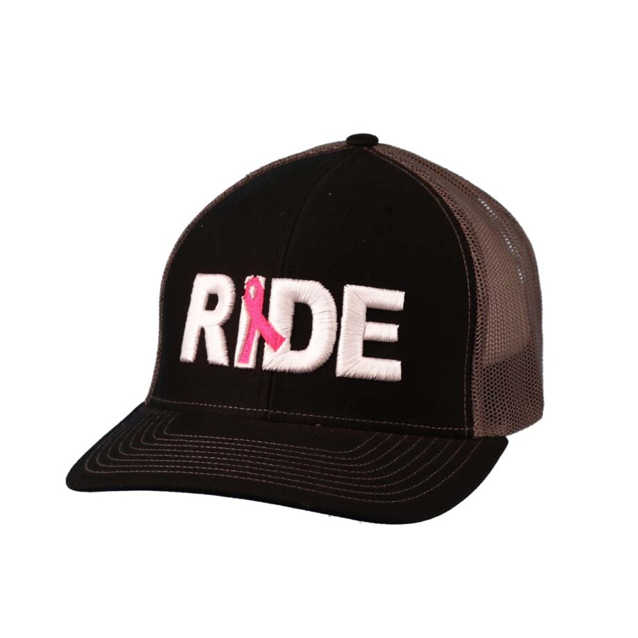 Ride Ribbon Classic Trucker Snapback Hat Black_White