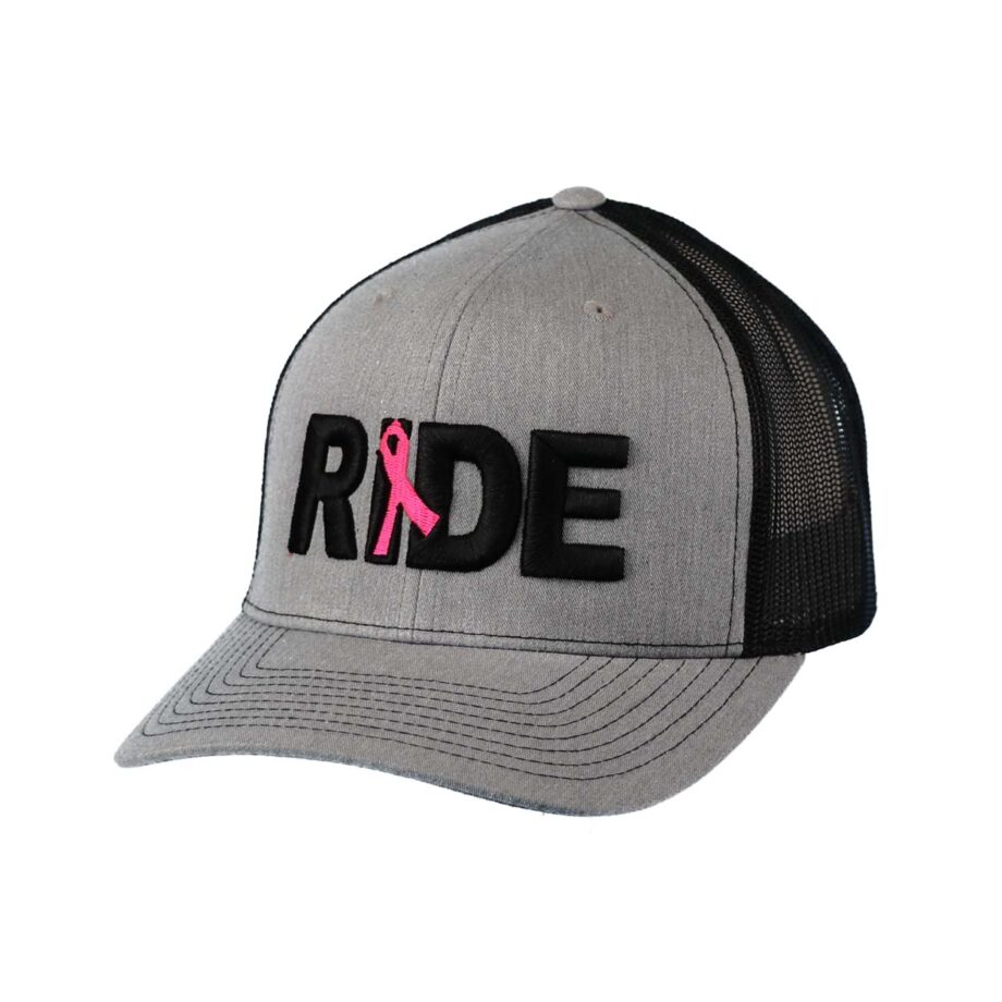 Ride Ribbon Classic Trucker Snapback Hat Gray_Black
