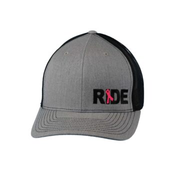 Ride Ribbon Night Out Trucker Snapback Hat Gray_Black