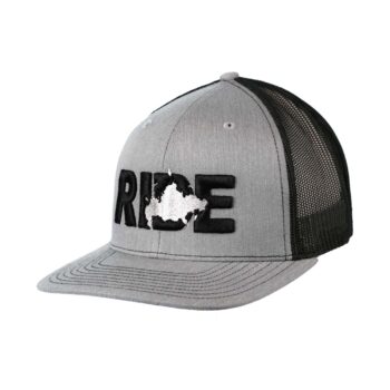 Ride Russia Classic Trucker Snapback Hat Gray_Black