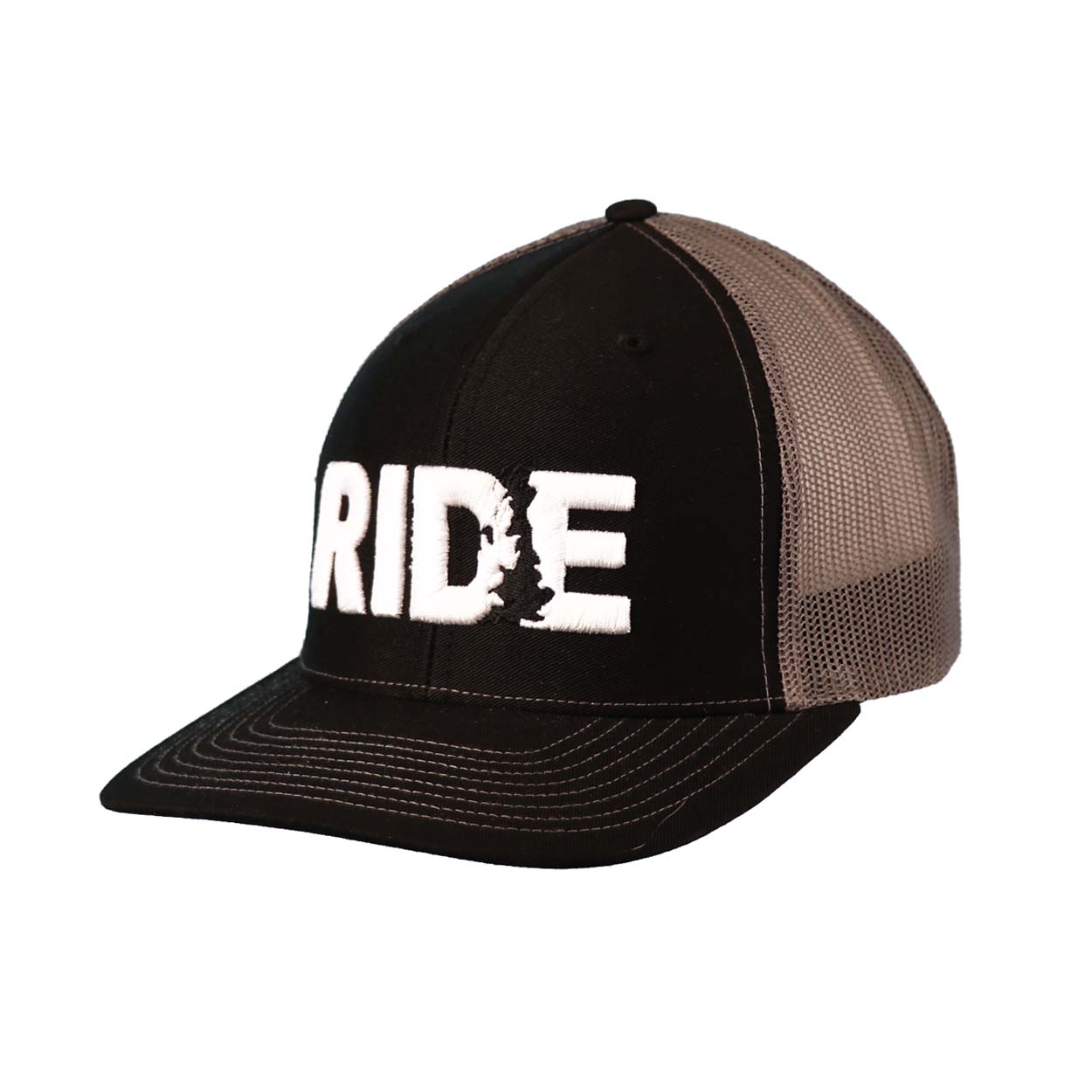 Ride United Kingdom Classic Embroidered Snapback Trucker Hat Black/Gray