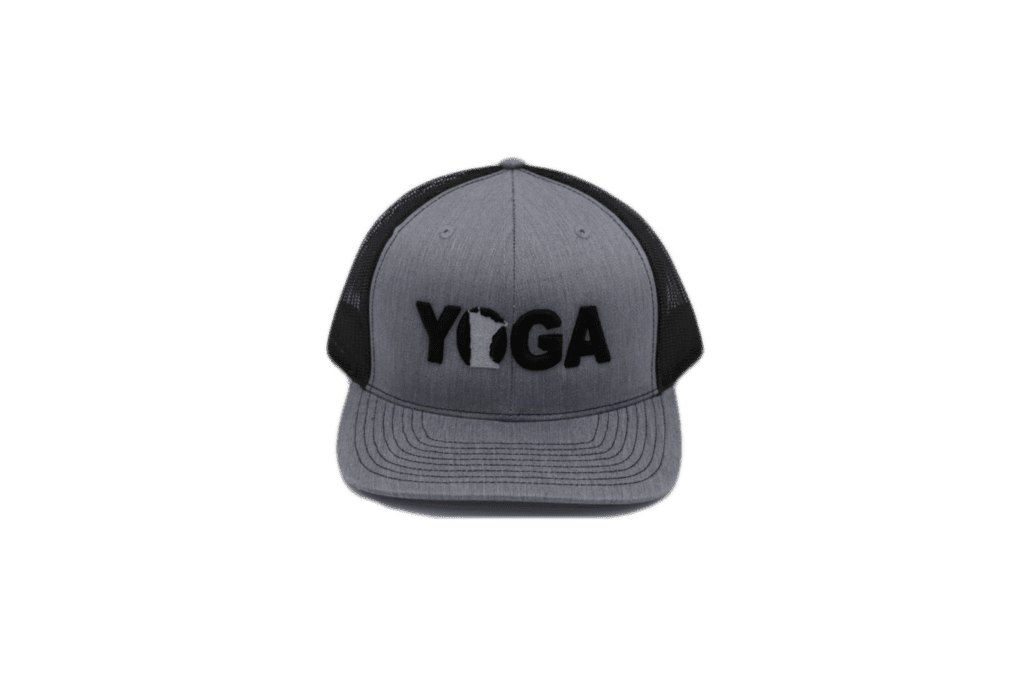 Yoga Minnesota Classic Embroidered Snapback Trucker Hat Heather Gray/Black