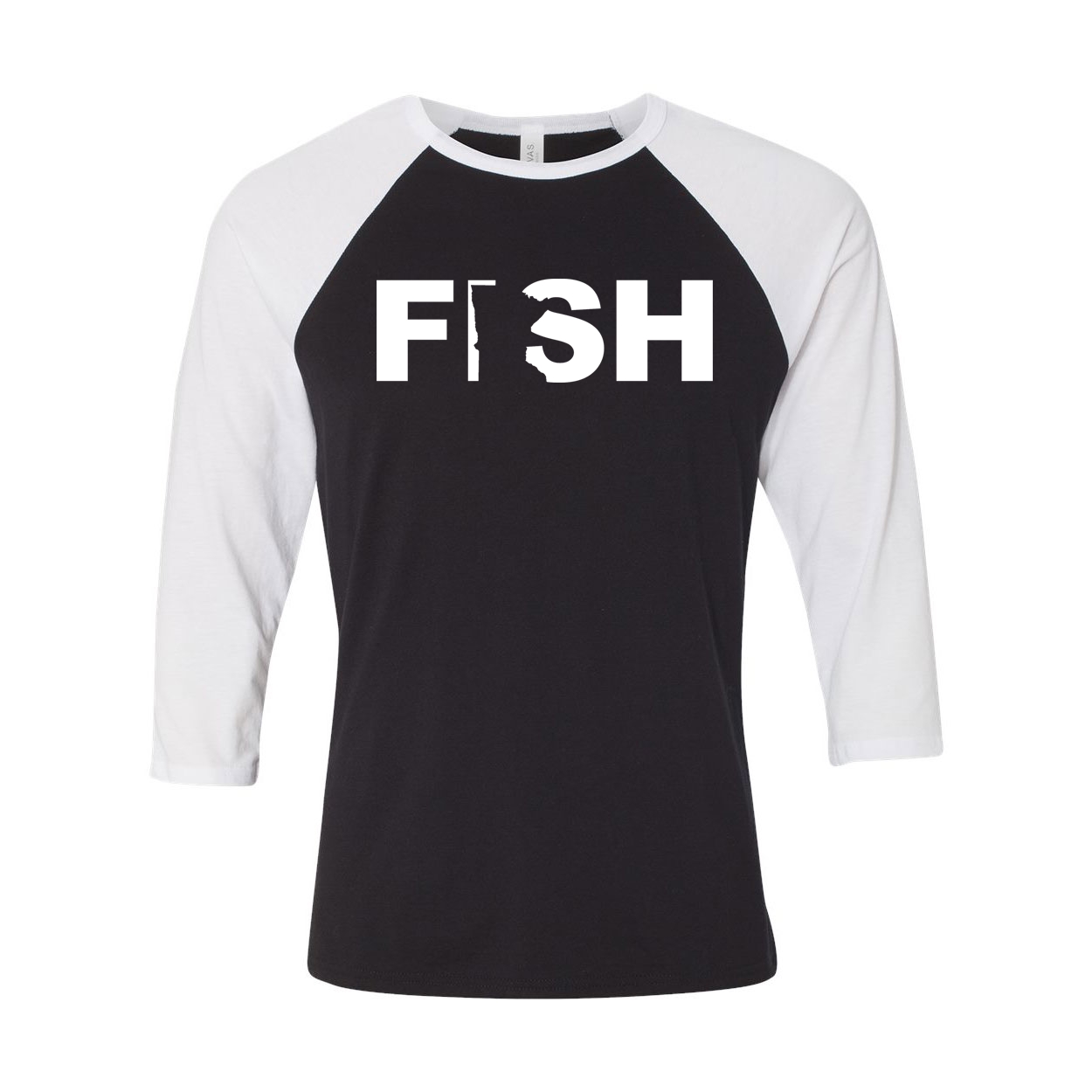 Fish Minnesota Classic Raglan Shirt Black/White (White Logo)