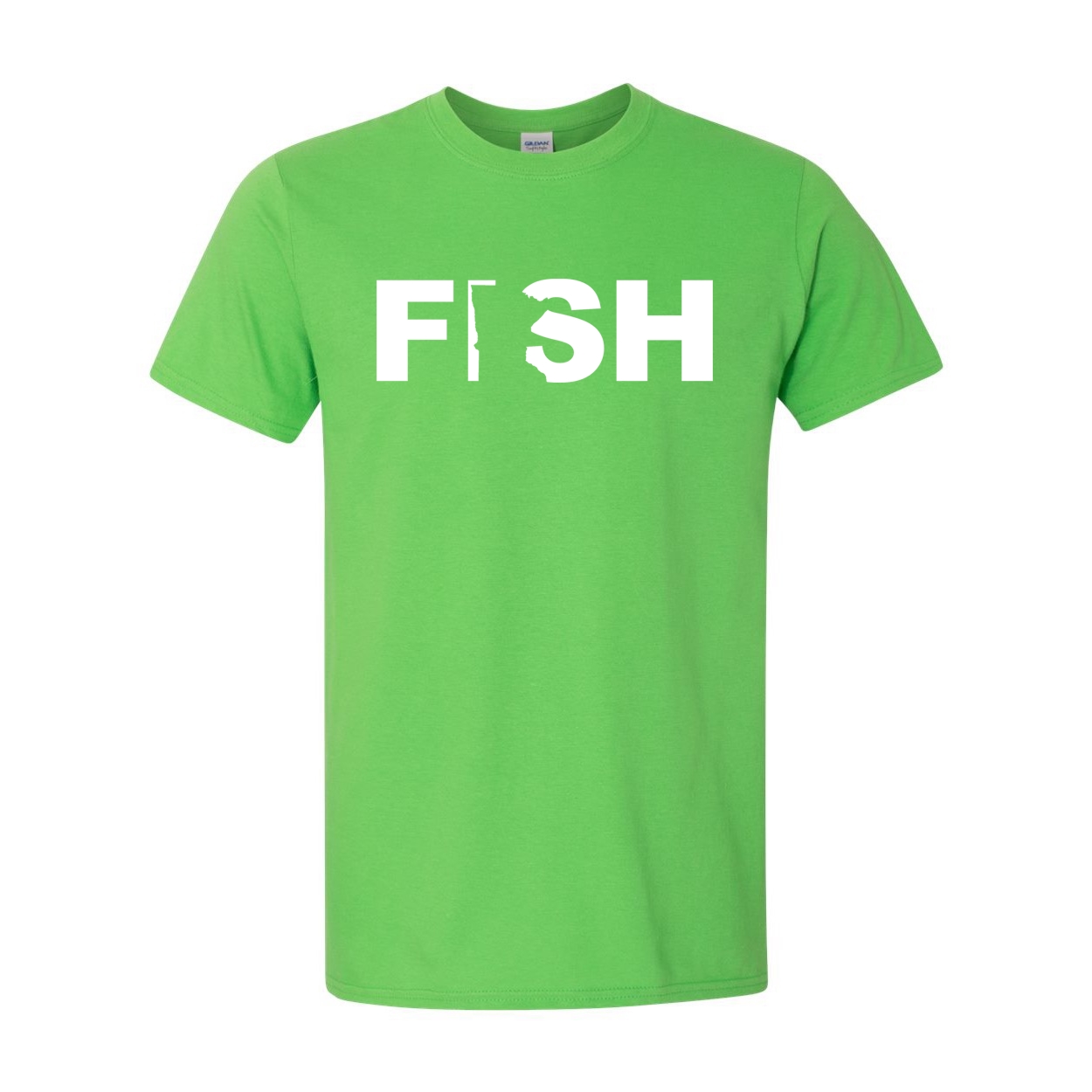 Fish Minnesota Classic T-Shirt Electric Green (White Logo)