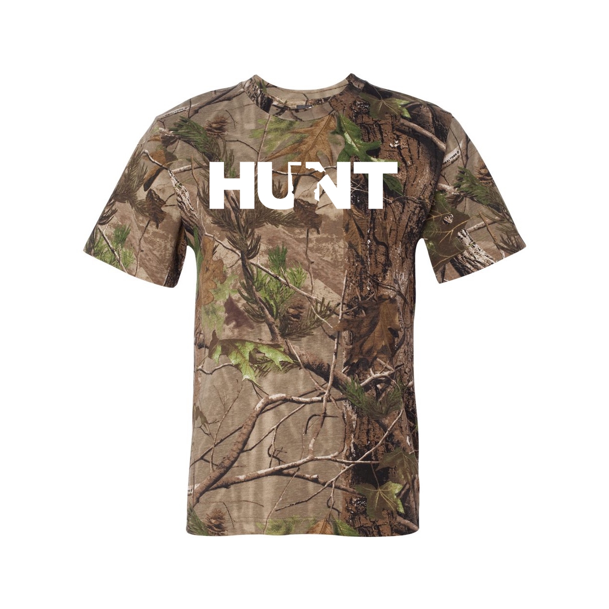 Hunt Minnesota Classic Premium T-Shirt RealTree Camo (White Logo)