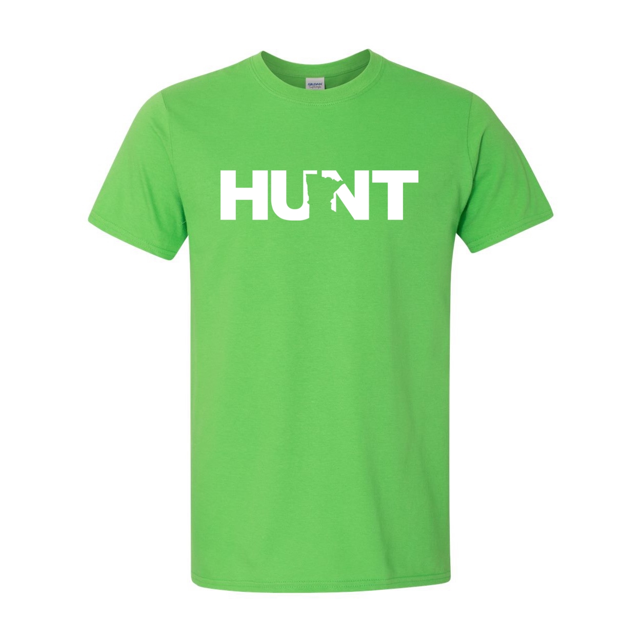 Hunt Minnesota Classic T-Shirt Electric Green (White Logo)