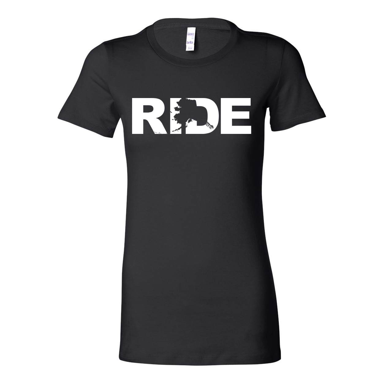 Ride Alaska Classic Women's Fitted Tri-Blend T-Shirt Black (White Logo)