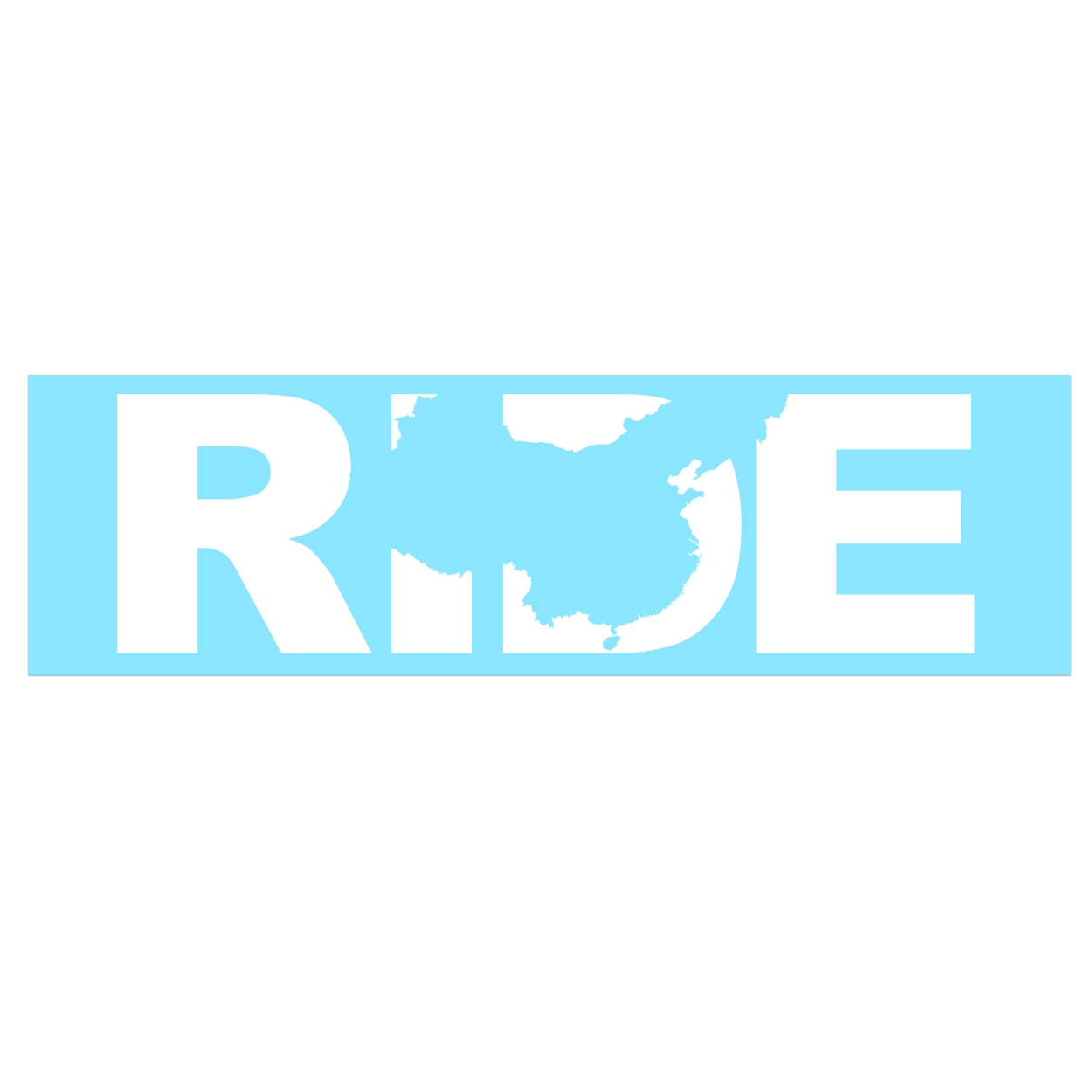 Ride China Classic Decal (White Logo)