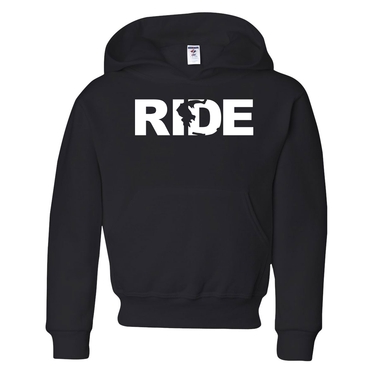 Ride Greece Classic Youth Sweatshirt Black (White Logo)