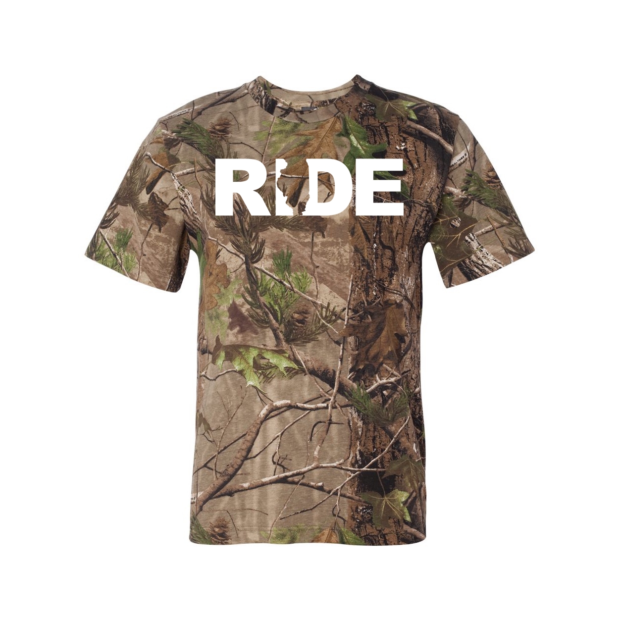 Ride Illinois Classic Premium T-Shirt RealTree Camo (White Logo)